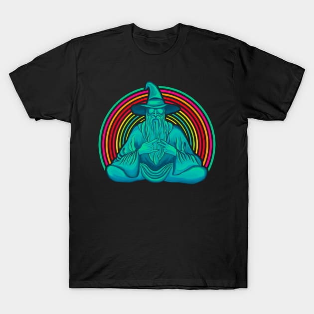 Rainbow Wizard (larger image) T-Shirt by FuzzyMind